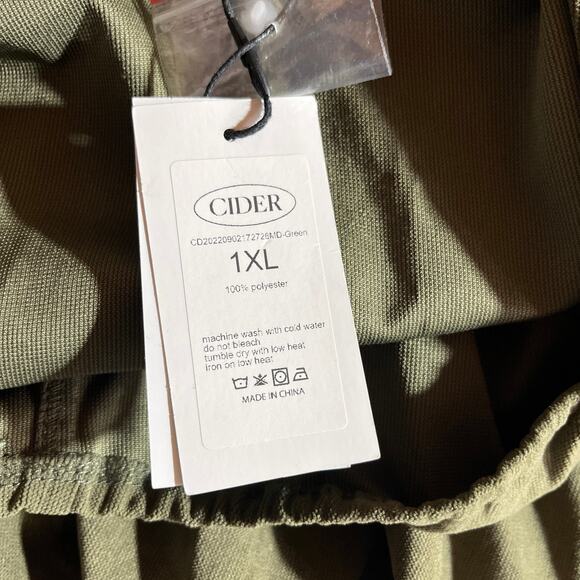 Cider Corset Mini Dress Womens 1XL Green Woven Square Neck Long Sleeve Boho NEW‎ - Picture 7 of 10